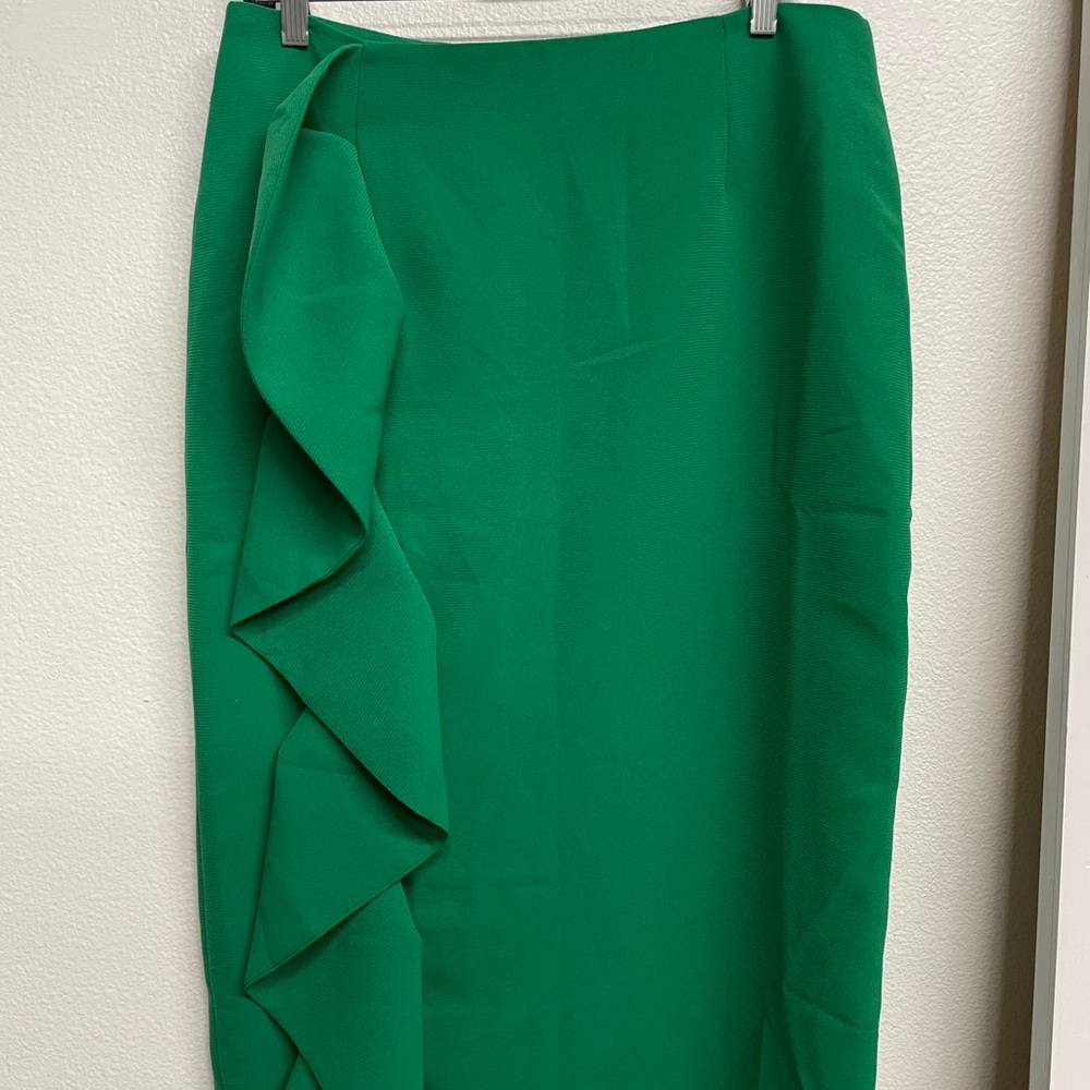 Elegant Green Ruffle Skirt